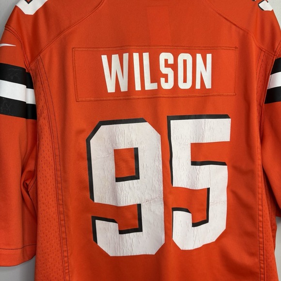 NFL Nike Mens Jersey XL Orange Cleveland Browns On Field #95 Wilson - Picture 16 of 16